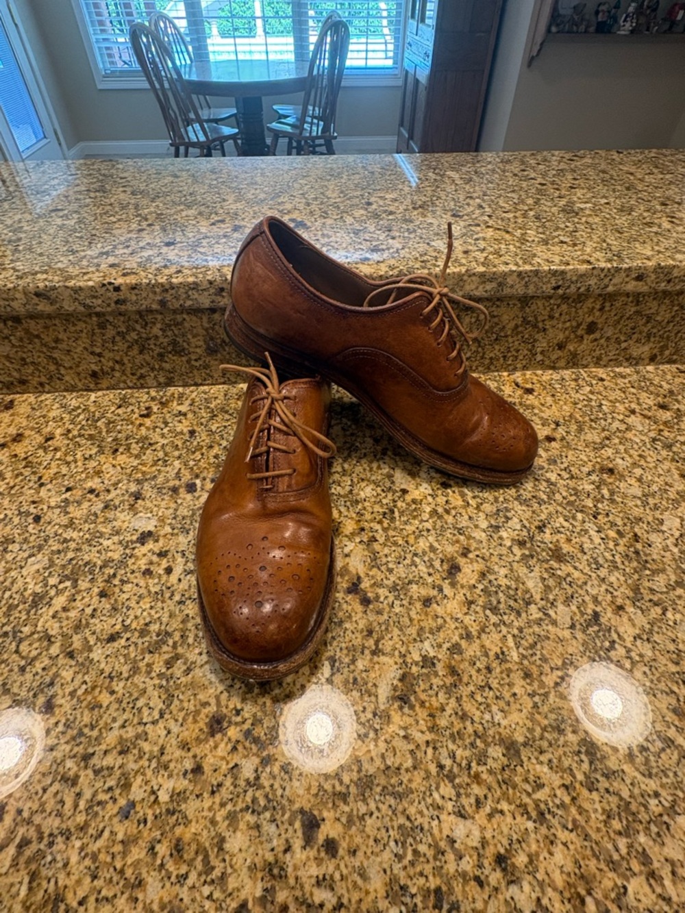 Untamed Street Men’s Aston Terra-Brown Leather Oxford Shoes Handmade Italy 45 12